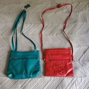 Set of 2 Leather Crossbody Purses